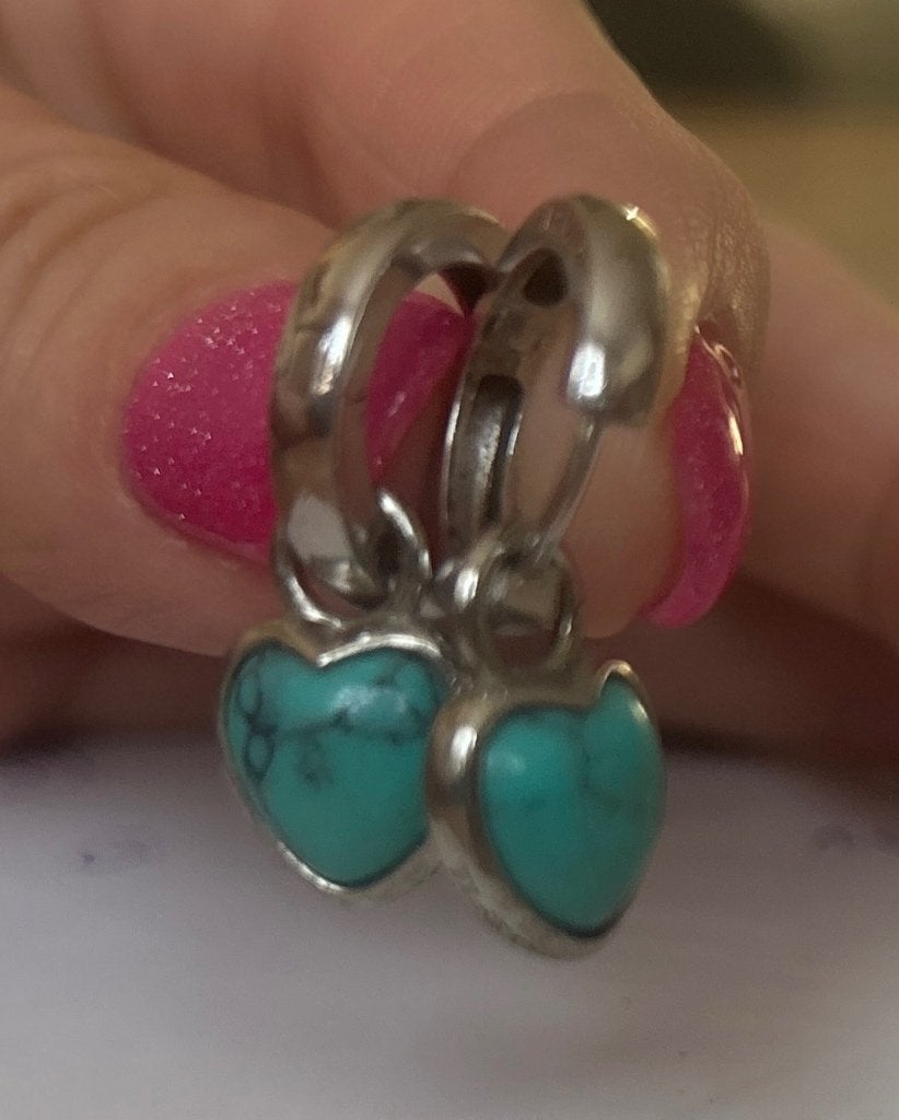 Ti Sento oorbedels turquoise hart, Hangers, Blauw, Ophalen of Verzenden, Zo goed als nieuw