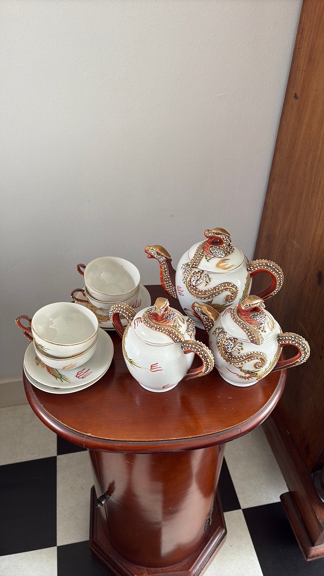 Japans Dragonware porselein theeservies - Haarlem Zuid-West, Antiek en Kunst, Ophalen