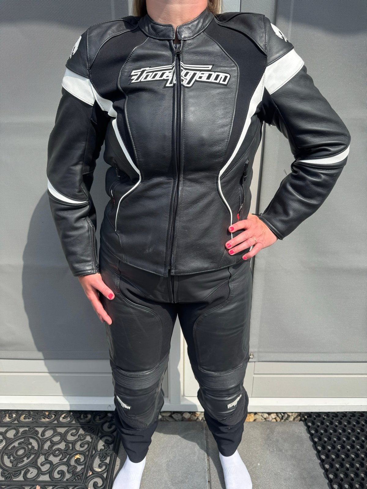 Furigan leren combipak (jas en broek) - Dames, Motoren, Ophalen of Verzenden, Tweedehands, Dames, Combipak