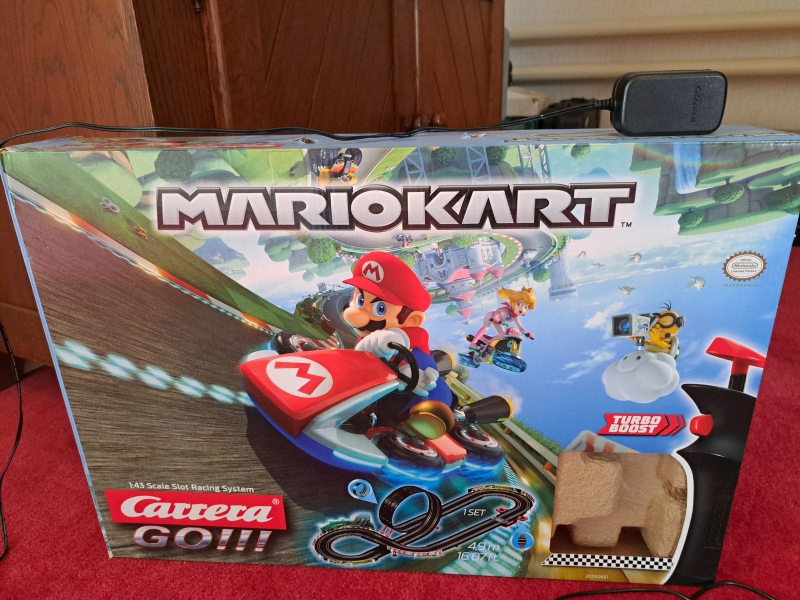 autoracebaan van Mariokart Carrera, Ophalen, Zo goed als nieuw, Elektrisch, Carrera