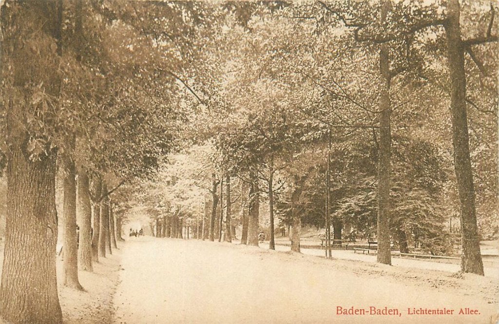 701-426-037 Baden-Baden Lichtentaler Allee, Verzamelen, Ophalen of Verzenden, Voor 1920, Duitsland