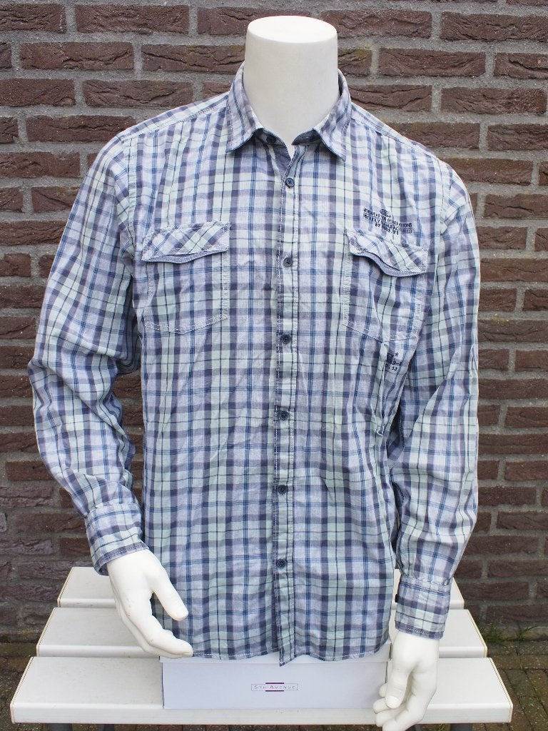 Mooie geruite Blouse Maat XL, Ophalen of Verzenden, Zo goed als nieuw, Blauw, Halswijdte 43/44 (XL)