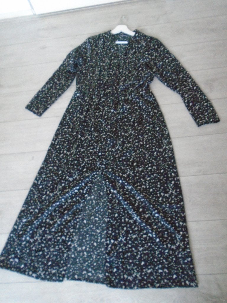 Rut & Circle Zwarte Maxi Jurk met Print Maat L, Rut & Circle, Verzenden, Zwart, Maat 42/44 (L)