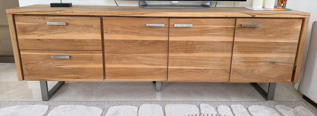 Houten dressoir - Zo goed als nieuw, Ophalen of Verzenden, Zo goed als nieuw, 200 cm of meer, Met lade(s)