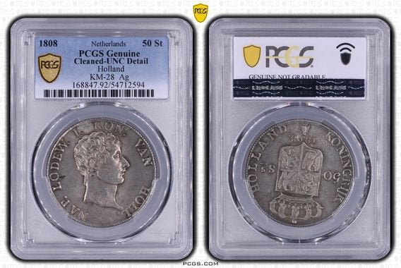 Mooi 50 stuiverstuk 1808 Napoleon, Vóór koninkrijk, Zilver, Losse munt, Overige waardes