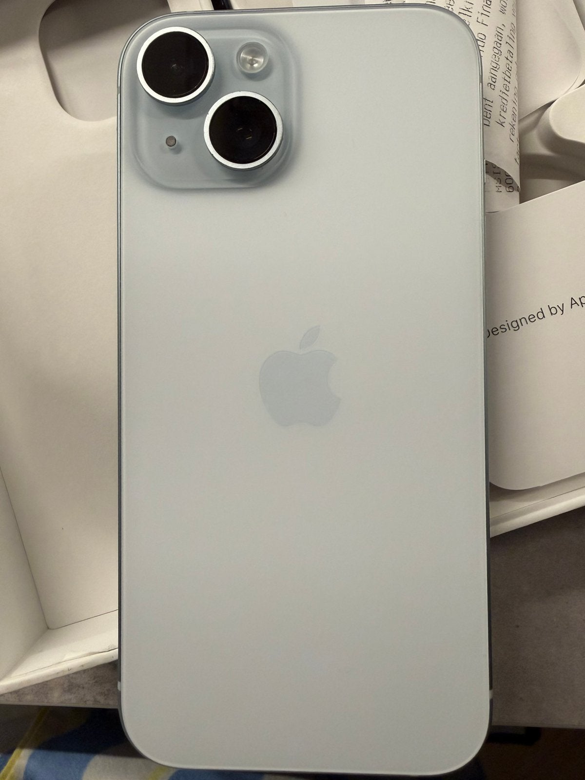 Iphone 15 blue 128gb met schade voorkant, Telecommunicatie, Mobiele telefoons | Apple iPhone, Ophalen, 128 GB, IPhone 15, Blauw