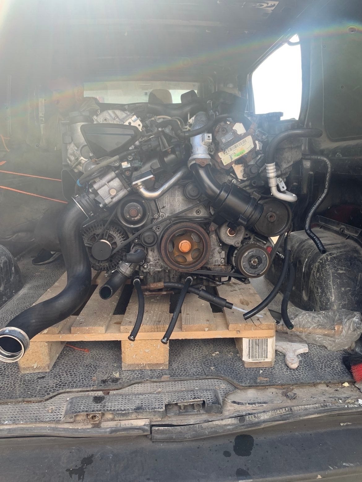 Mercedes OM642 motorblok en schakelbak, Auto-onderdelen, Ophalen, Gebruikt, Mercedes-Benz