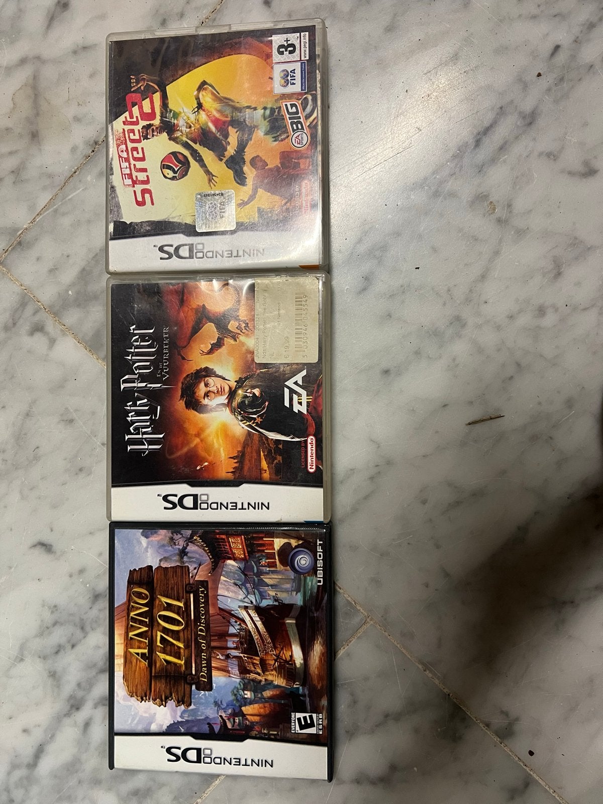 Nintendo DS Spellen: FIFA Street 2, Harry Potter, Anno 1701, Gebruikt, Overige genres, 1 speler, Ophalen of Verzenden