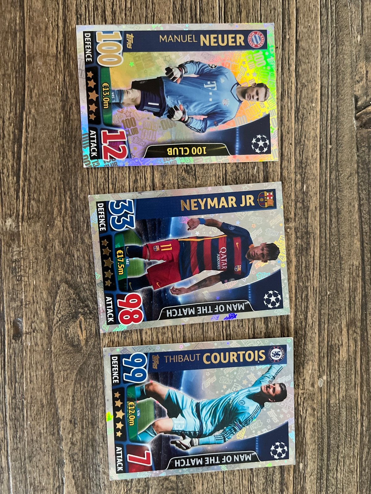 Topps Match Attax Champions League Kaarten - 3 Stuks, Ophalen of Verzenden, Zo goed als nieuw, Buitenlandse clubs, Spelerskaart