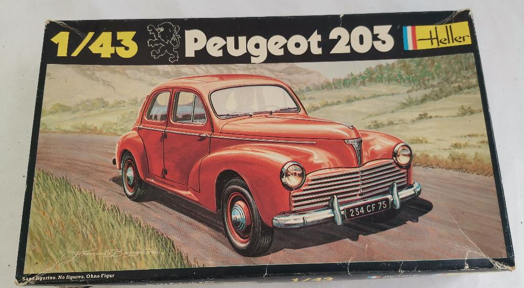 vintage Heller PEUGEOT 203 Modelbouw classic auto oldtimer 2, Overige merken, 1:50 of kleiner, Auto, Nieuw