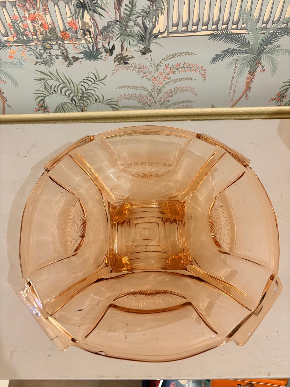 Art Deco Persglazen Fruitschaal "Sigrid" - Walther & Söhne, Antiek en Kunst, Ophalen of Verzenden