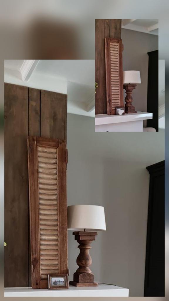 Decoratieve houten luik en tafellamp landelijke stijl, Ophalen, Minder dan 50 cm