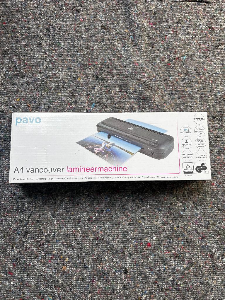 Pavo A4 Vancouver Lamineermachine, Diversen, Bureau-accessoires, Zo goed als nieuw, Ophalen of Verzenden