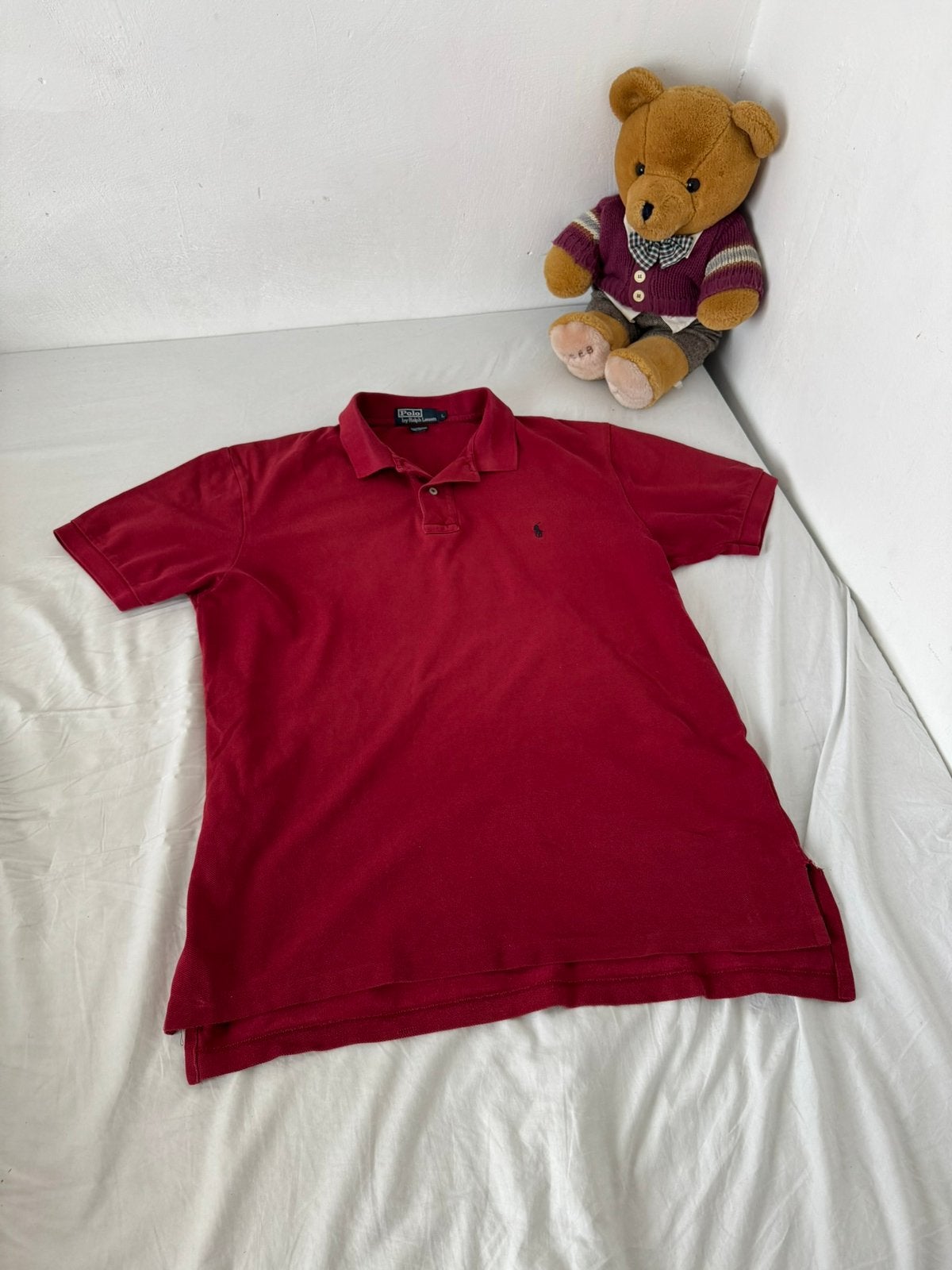 Vintage Ralph Lauren poloshirt, Kleding | Heren, Ophalen of Verzenden, Gedragen, Maat 52/54 (L), Rood