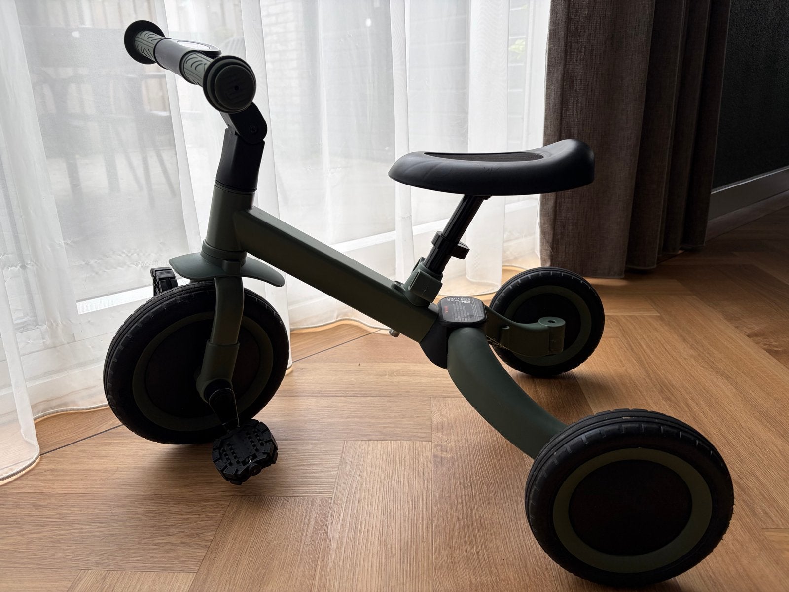 Topmark loopfiets donkergroen - prima staat, Ophalen, Gebruikt, Loopfiets