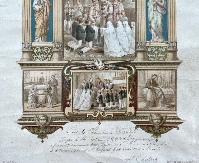 Antieke Franse lijst (zwart met vergulde opbouw), Ophalen of Verzenden