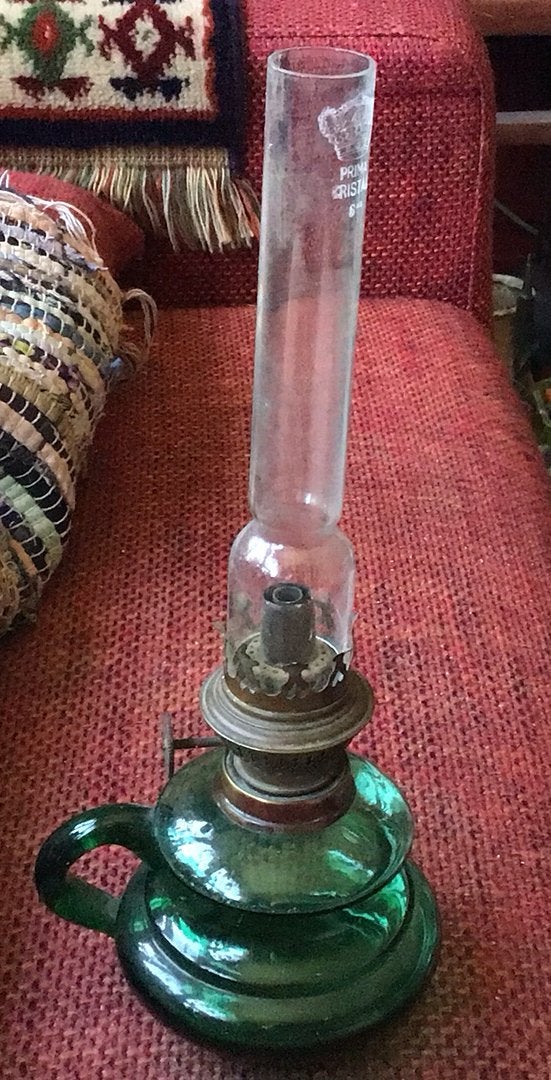Antiek Olielampje - Merk Kosmos Brenner - Glas en Koper, Ophalen of Verzenden