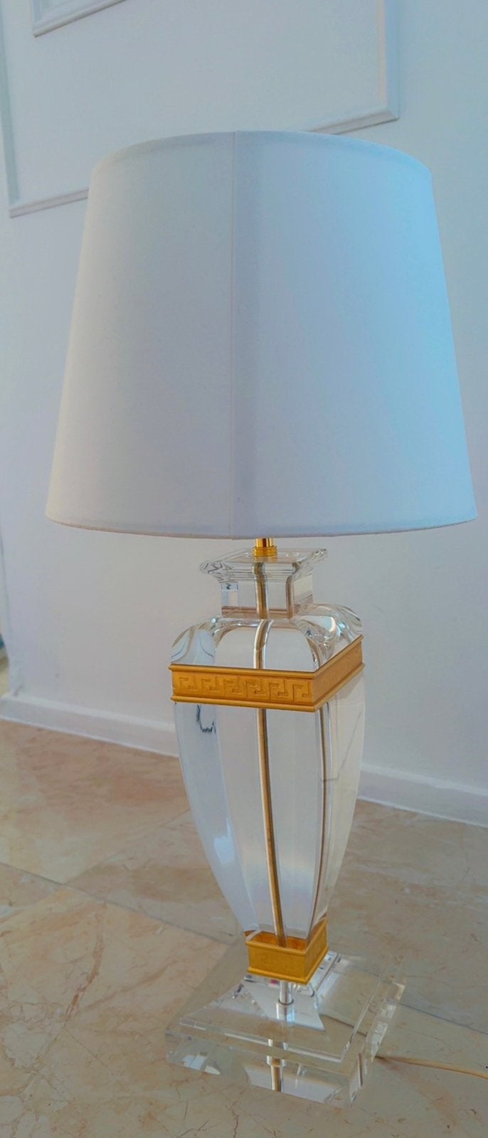 Originele Versace Plexiglas Lamp - Zwaar en Luxe, Overige materialen, Overige merken, Met kap, Schemerlamp