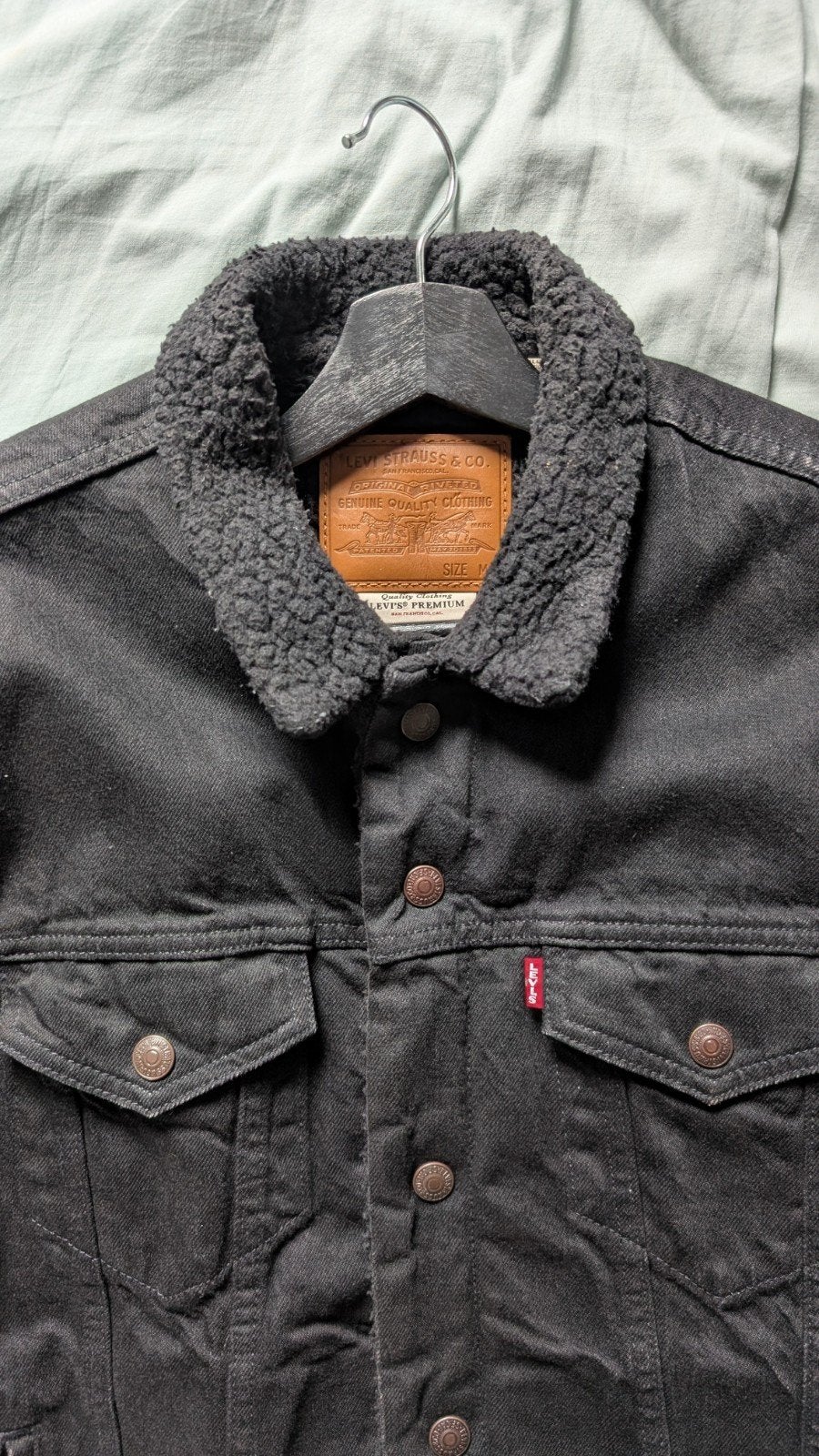 Levi's Premium Zwarte Sherpa Trucker Jacket - Perfecte staat, Levi's, Maat 48/50 (M), Zwart, Ophalen of Verzenden