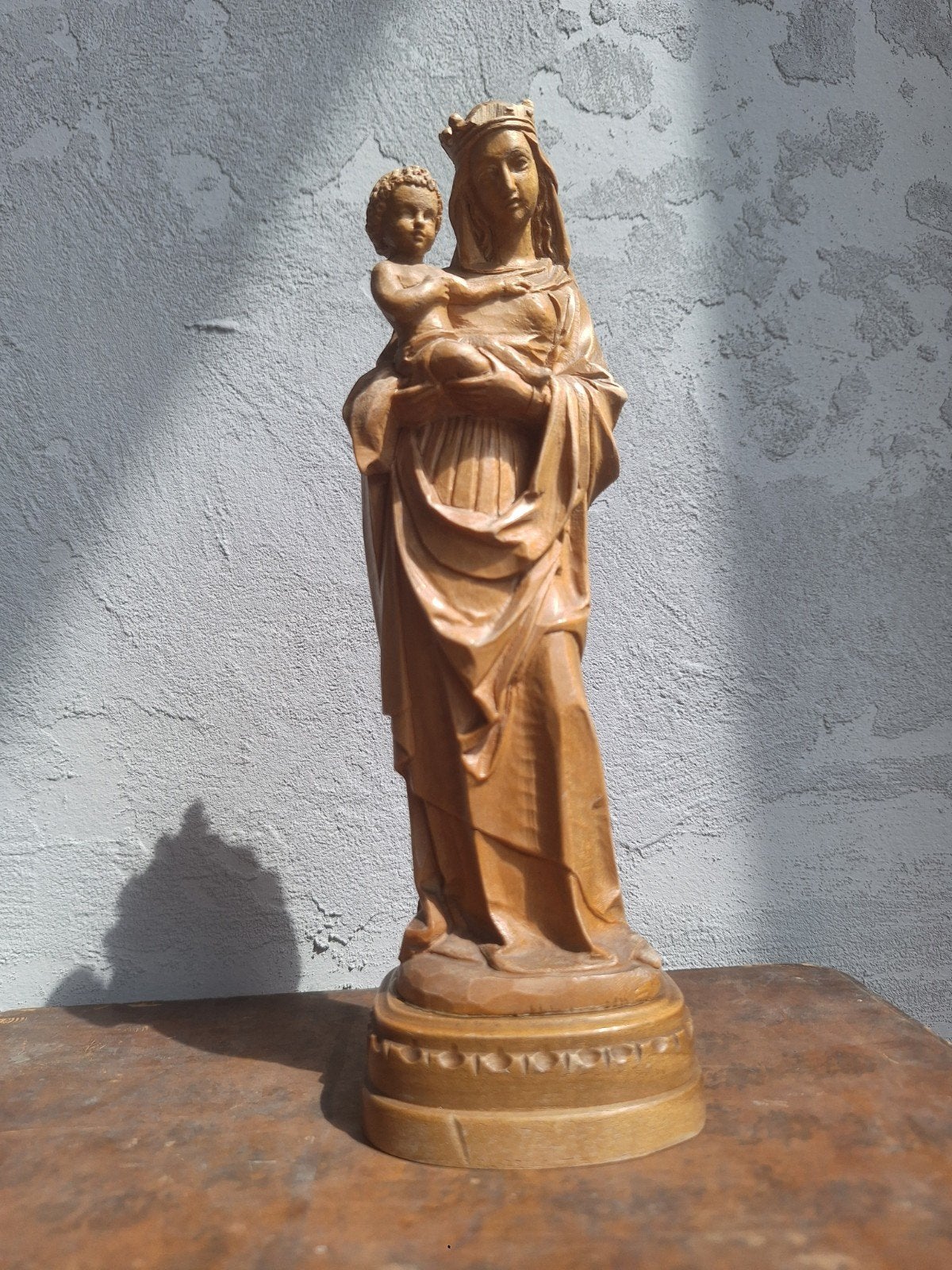 houten beeld Maria, Antiek en Kunst, Antiek | Religie, Ophalen of Verzenden