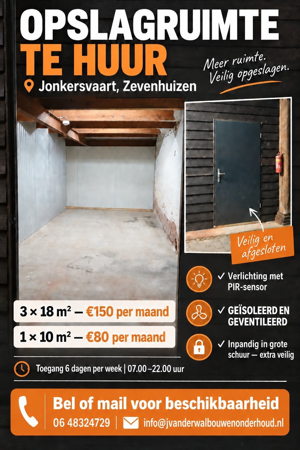 Opslagruimte te huur Jonkersvaart Leek, Marum, Zevenhuizen