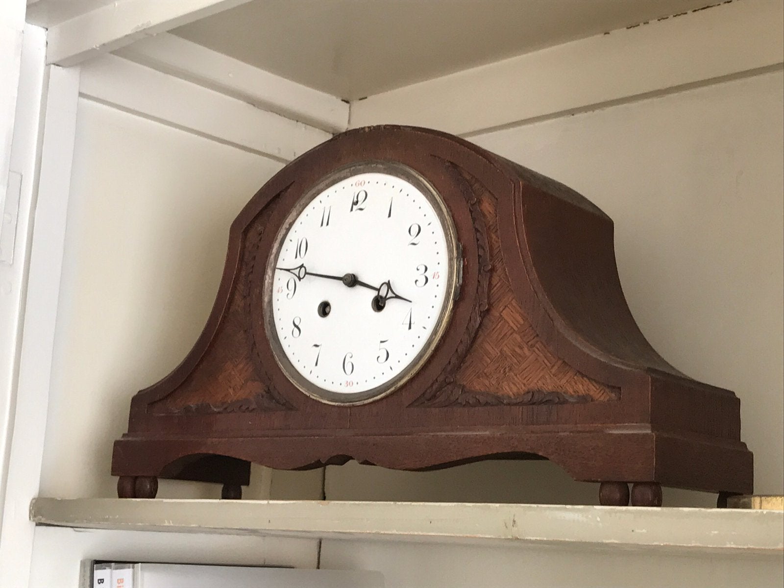 Vintage klok, hout mahonie, Ophalen