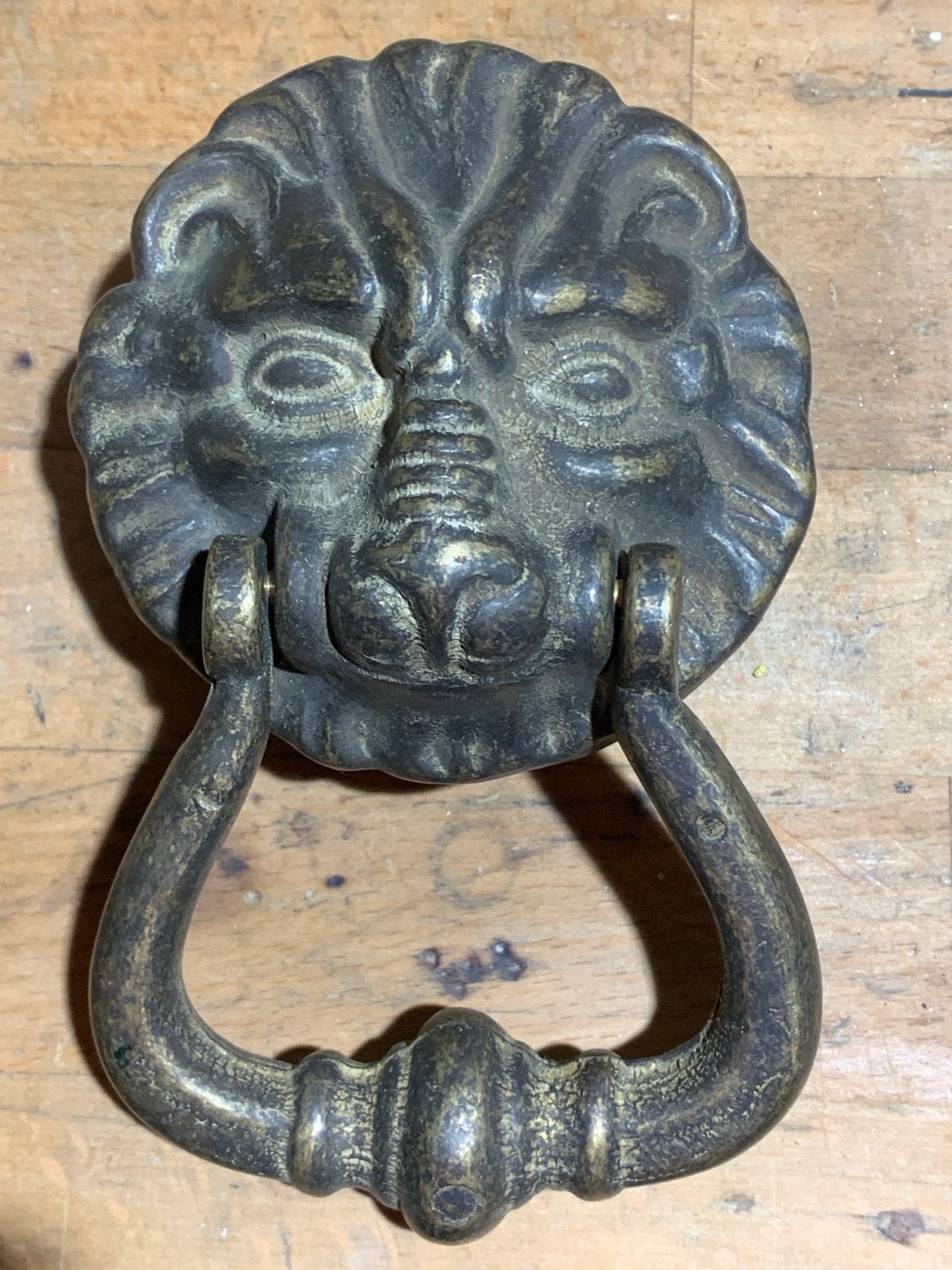 Massief messing deurklopper leeuwenkop, Ophalen of Verzenden