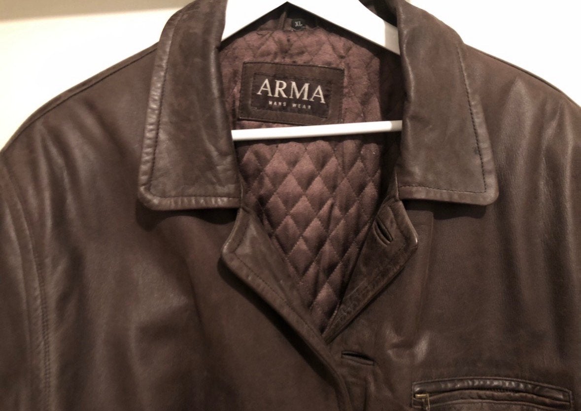 ARMA LEREN WINTERJAS gevoerd bruin maat L, Ophalen, Zo goed als nieuw, Maat 52/54 (L), Bruin