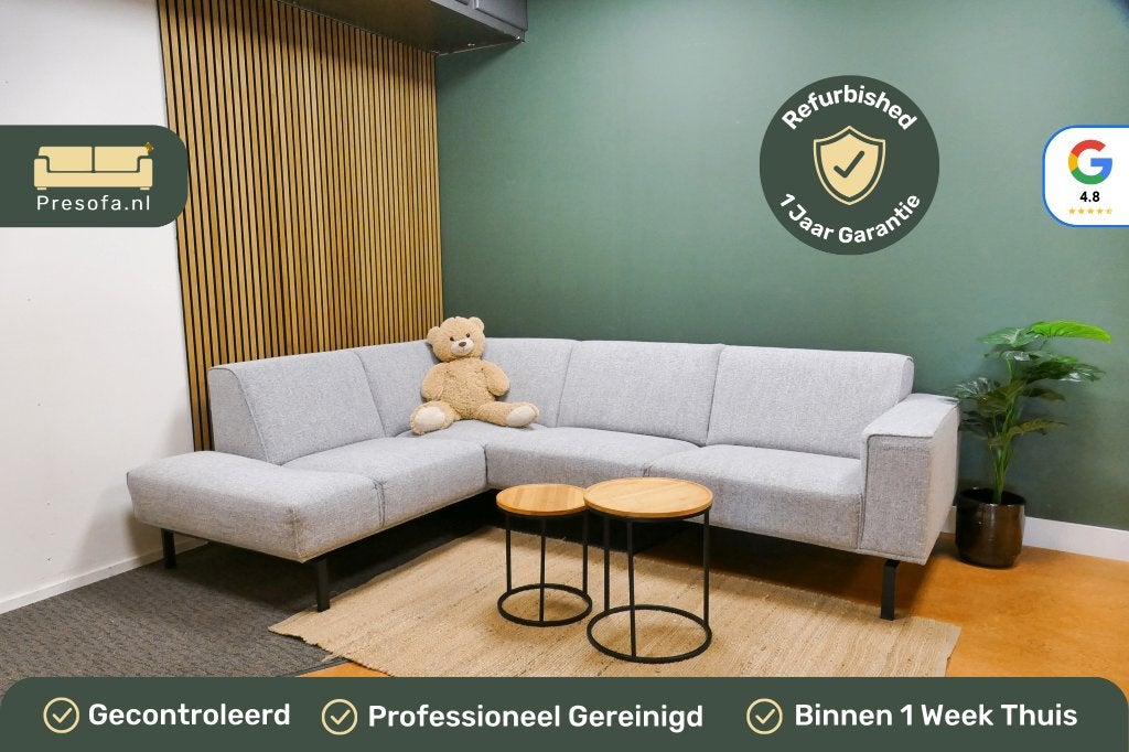Hoekbank Licht Grijs Trendhopper [Refurbished], Huis en Inrichting, 250 tot 300 cm, -, Hoekbank, Ophalen of Verzenden