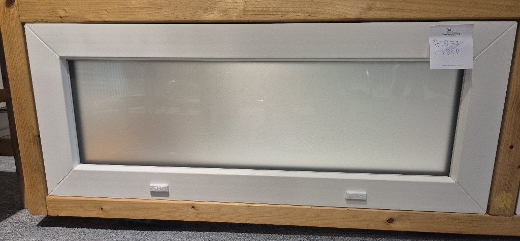 PVC vast raamkozijn matglas HR++ kleur wit Veka vlak, Ophalen, Kunststof, Minder dan 75 cm, Raamkozijn