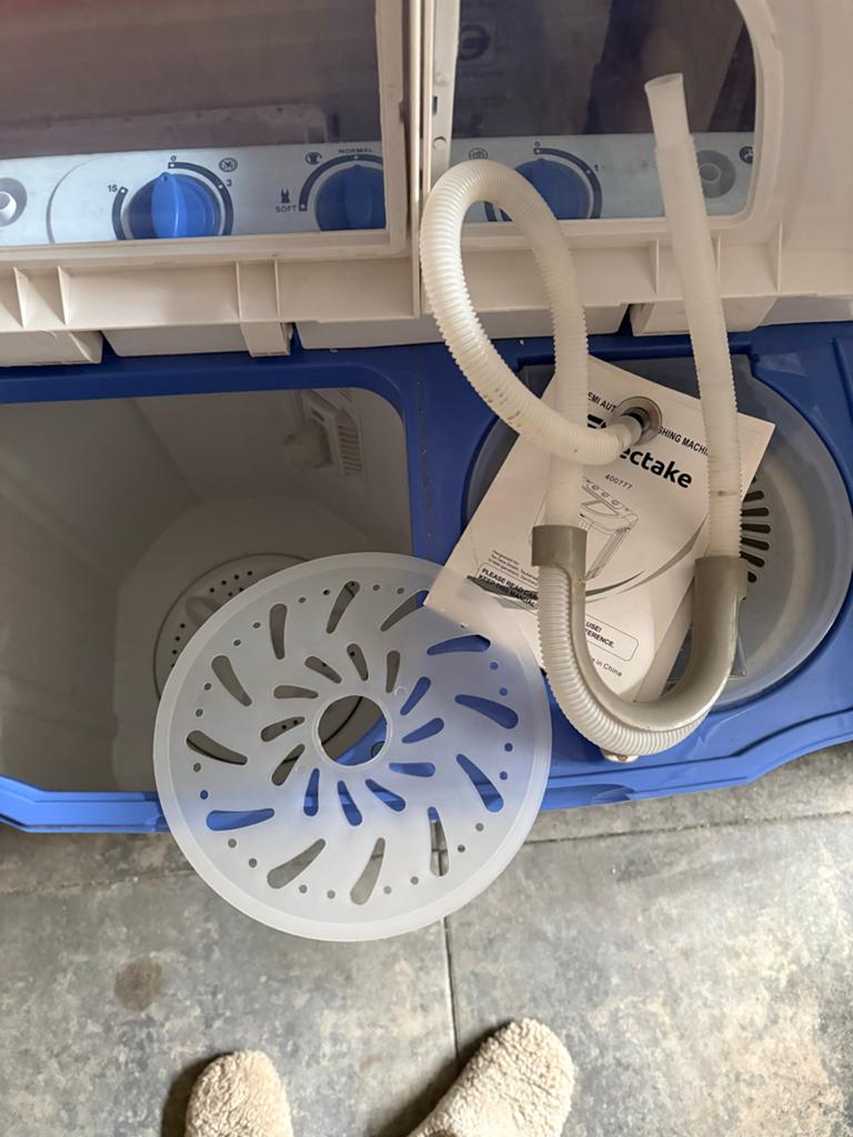 Tectake Mini Wasmachine - Compact en Draagbaar, Minder dan 1200 toeren, Minder dan 85 cm, Minder dan 4 kg, Bovenlader