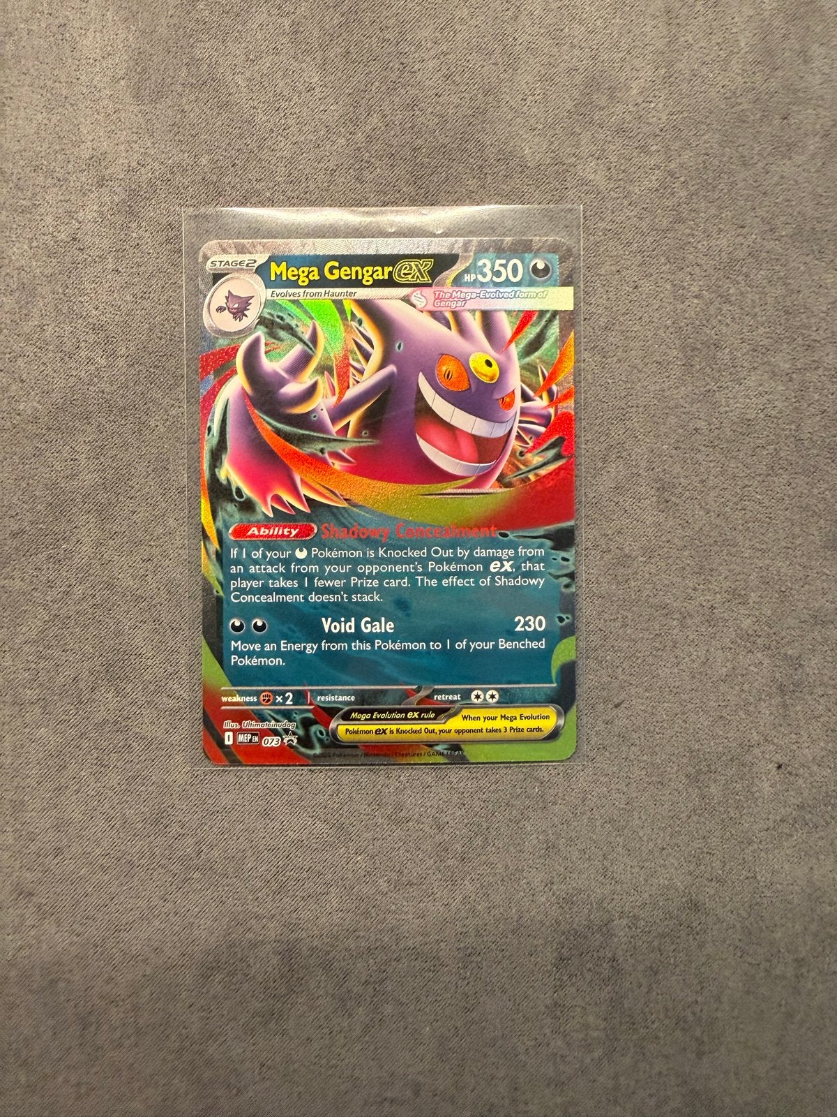 Mega Gengar EX Pokémon kaart MEP 073, Ophalen, Zo goed als nieuw, Losse kaart