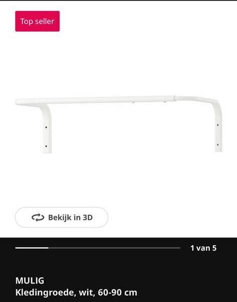 IKEA mulig, Wandkapstok, Ophalen of Verzenden, Zo goed als nieuw, Minder dan 100 cm