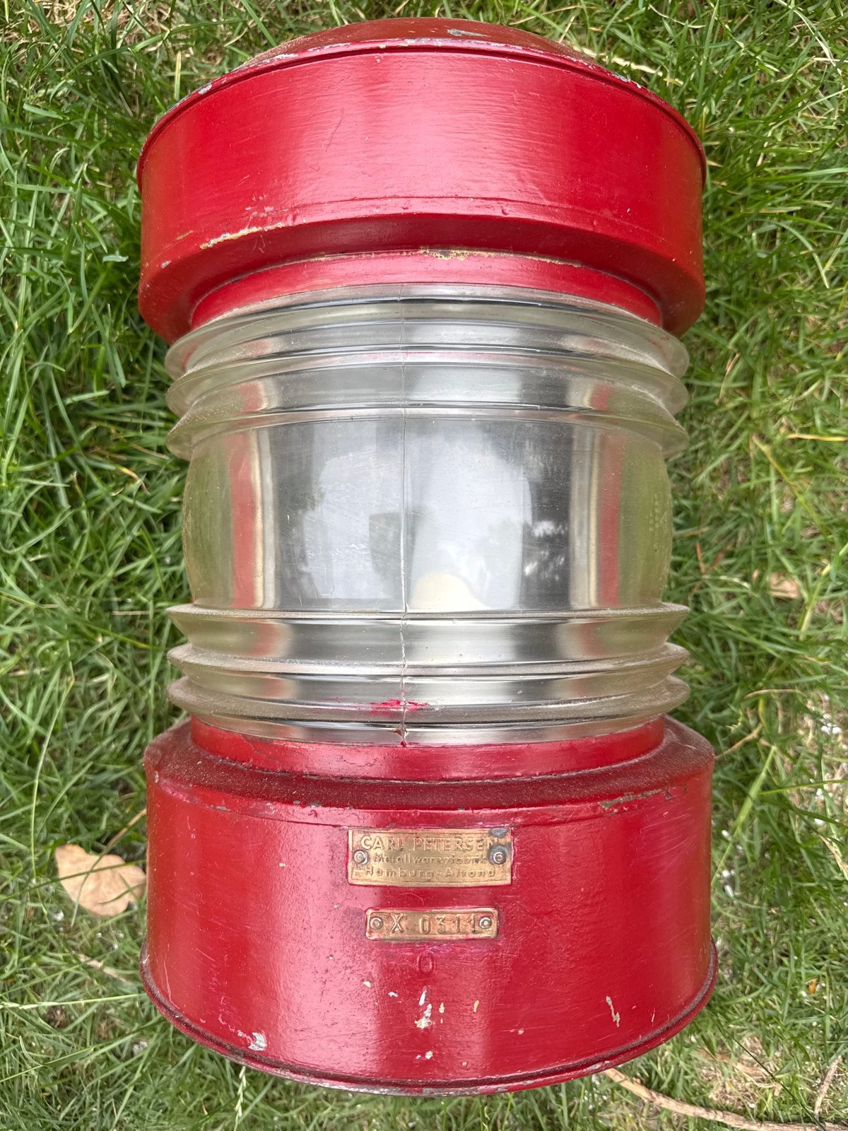 Antieke scheepslamp Carl Petersen Hamburg-Altona, Ophalen
