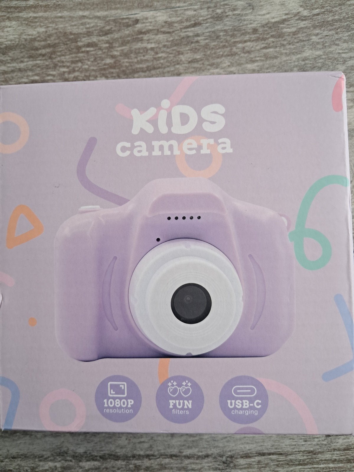 Leuke paarse kindercamera met 1080P resolutie en filters, USB-kabel, Nieuw, Ophalen of Verzenden, Kindercamera