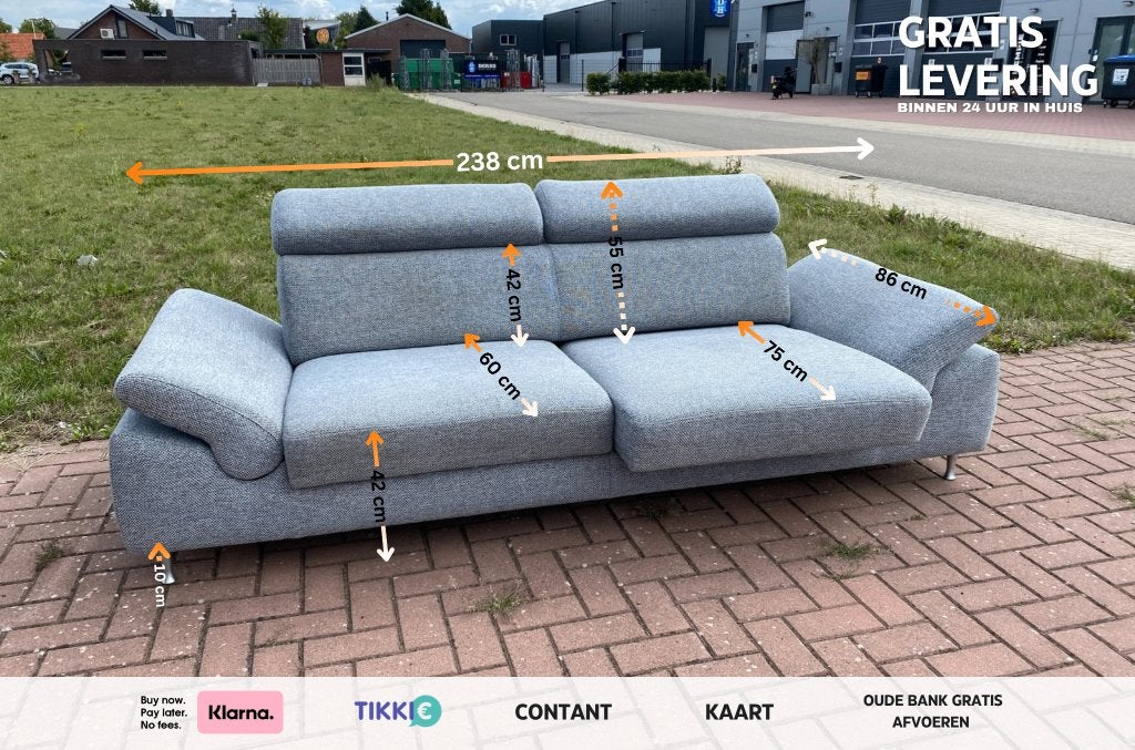 Montel Chicago stoffen 3-Zitsbank-Verstelbaar Comfort, Gebruikt, 150 tot 200 cm, Tweepersoons, 75 tot 100 cm