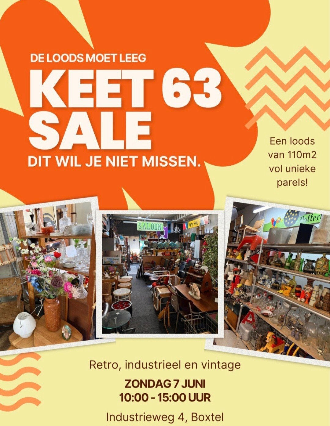 ## ZONDAG 7 JUNI LEEGVERKOOP LOODS KEET 63 ##, Ophalen, Huis en Inrichting