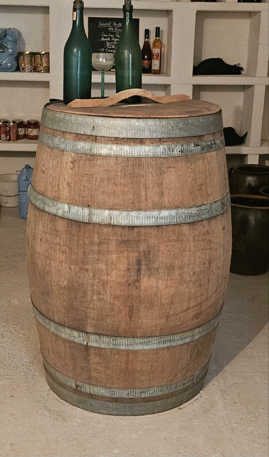 eikenhouten wijnvat(barrique) bartafel Frans wijnvat, 150 liter of meer, Ophalen, Zo goed als nieuw, Hout