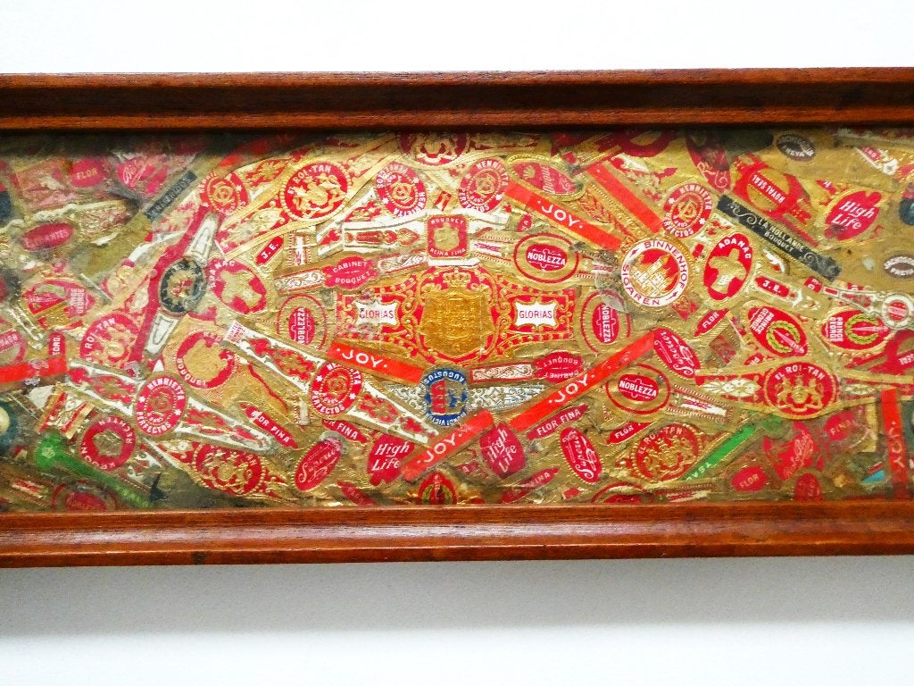 Sigarenhouder / asbak aap schedel op sigarenbandjes dienblad, Ophalen of Verzenden