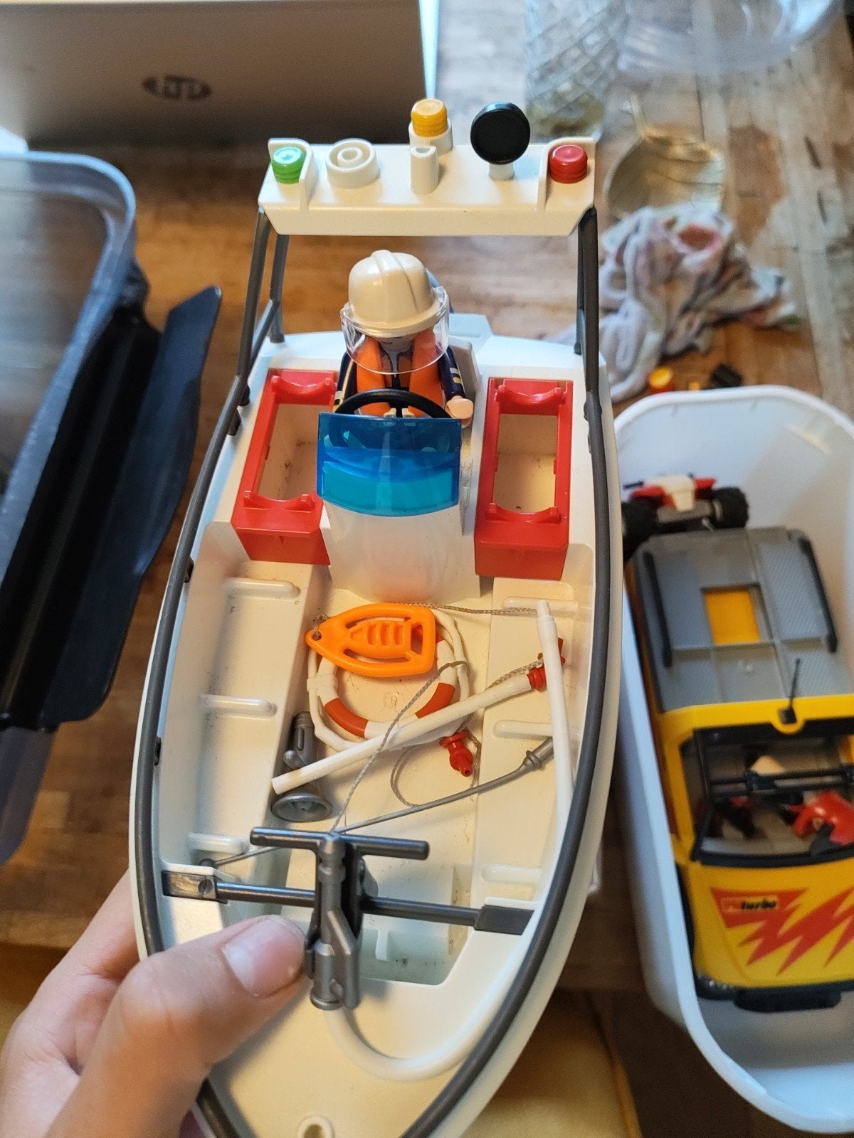 Playmobil boot met figuur en accessoires, Kinderen en Baby's, Ophalen, Gebruikt, Losse onderdelen, Boot/Schip