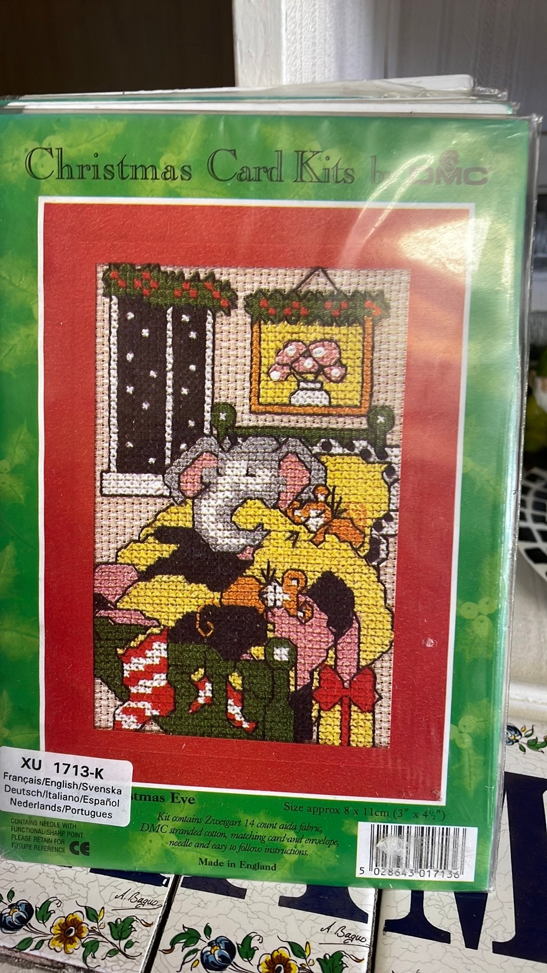Borduurpakket kerstkaart groot, Hobby en Vrije tijd, Ophalen of Verzenden, Nieuw, Borduurpakket