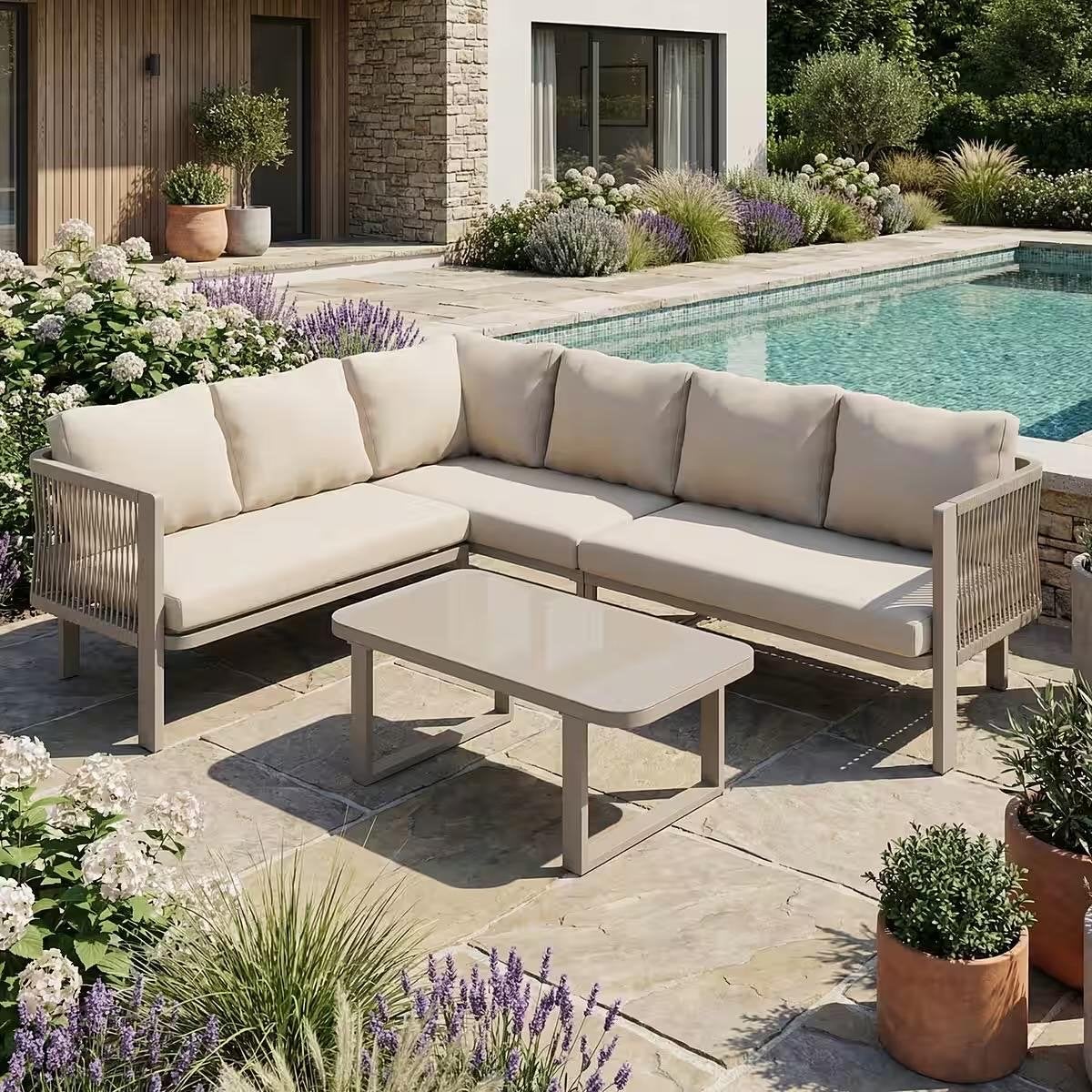 Nieuwe Luxe Loungebank - UV-, regen- en windbestendig, Tuin en Terras, Ophalen, 4 zitplaatsen, Loungeset, Bank