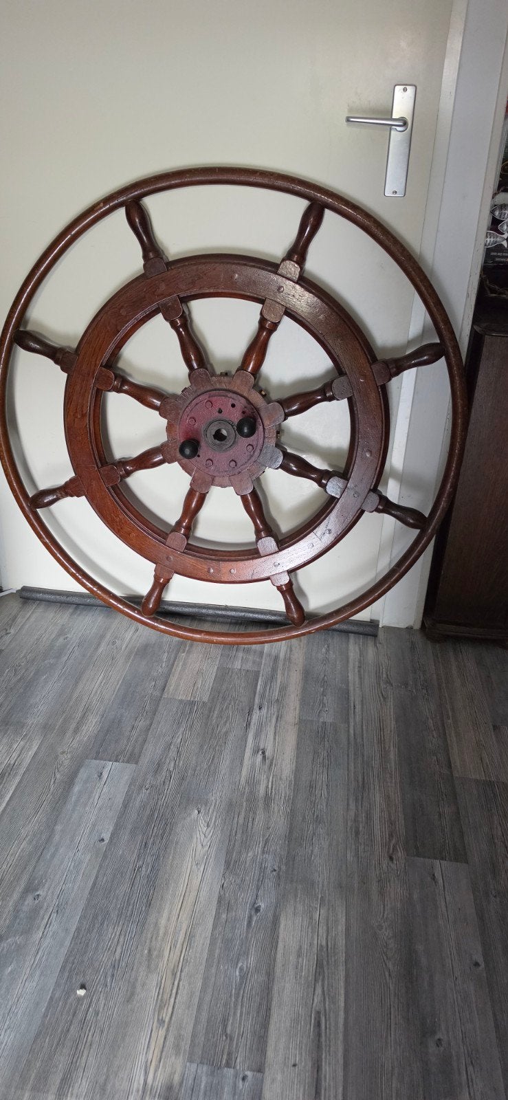 Groot Origineel Houten Stuurrad - 99 cm, Ophalen