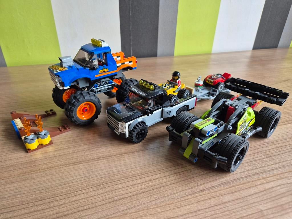 Lego auto sets, Monstertruck, ATV raceteam en WHACK!, Ophalen of Verzenden, Zo goed als nieuw, Complete set, Lego