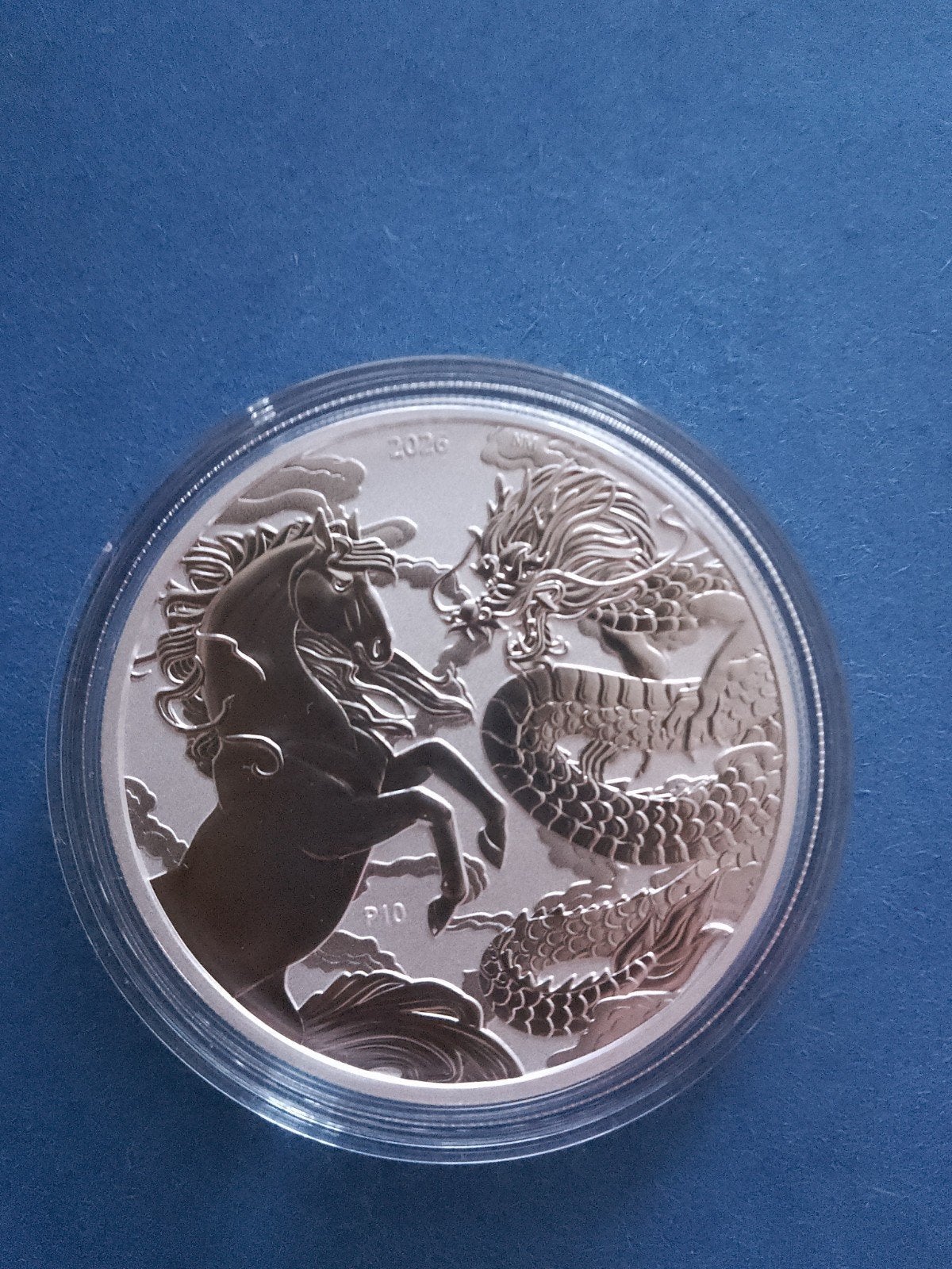 Dragon and horse 2026 1 oz zilver, Ophalen of Verzenden, Zilver