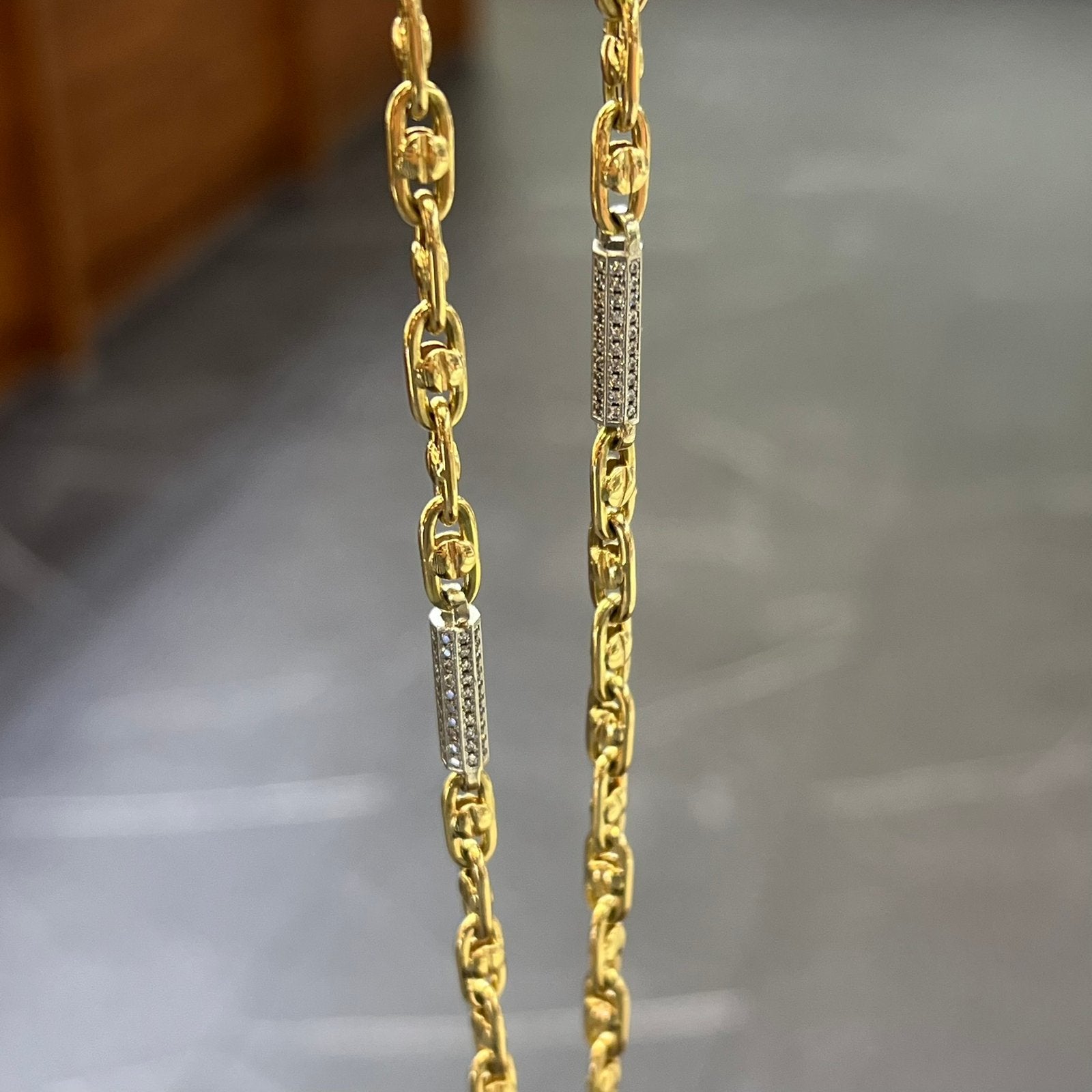 14k gouden armband prachtig schakel Monte Carlo, Ophalen of Verzenden, Zo goed als nieuw, Goud