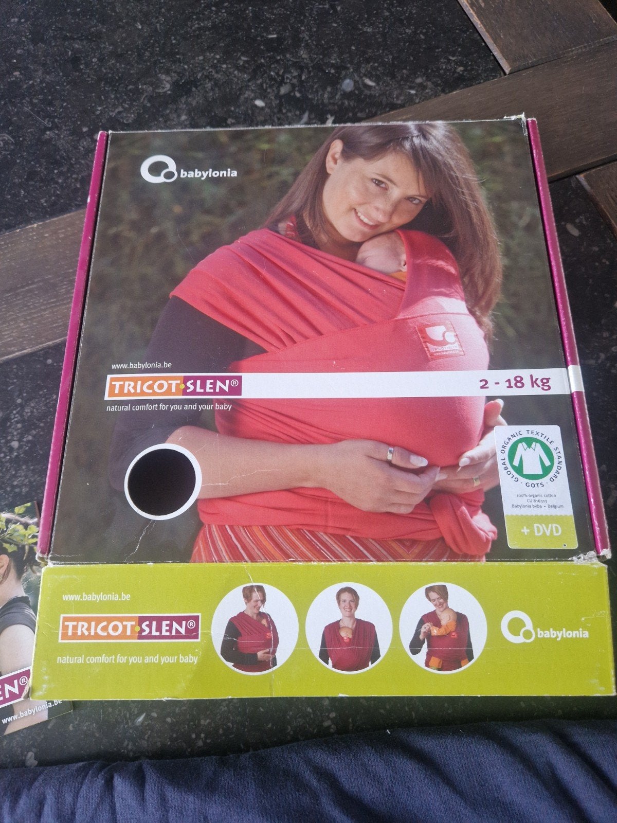 Babylonia Tricot-Slen draagdoek – 1x gebruikt – compleet met, Kinderen en Baby's, Babydragers en Draagdoeken, Draagdoek, Zo goed als nieuw