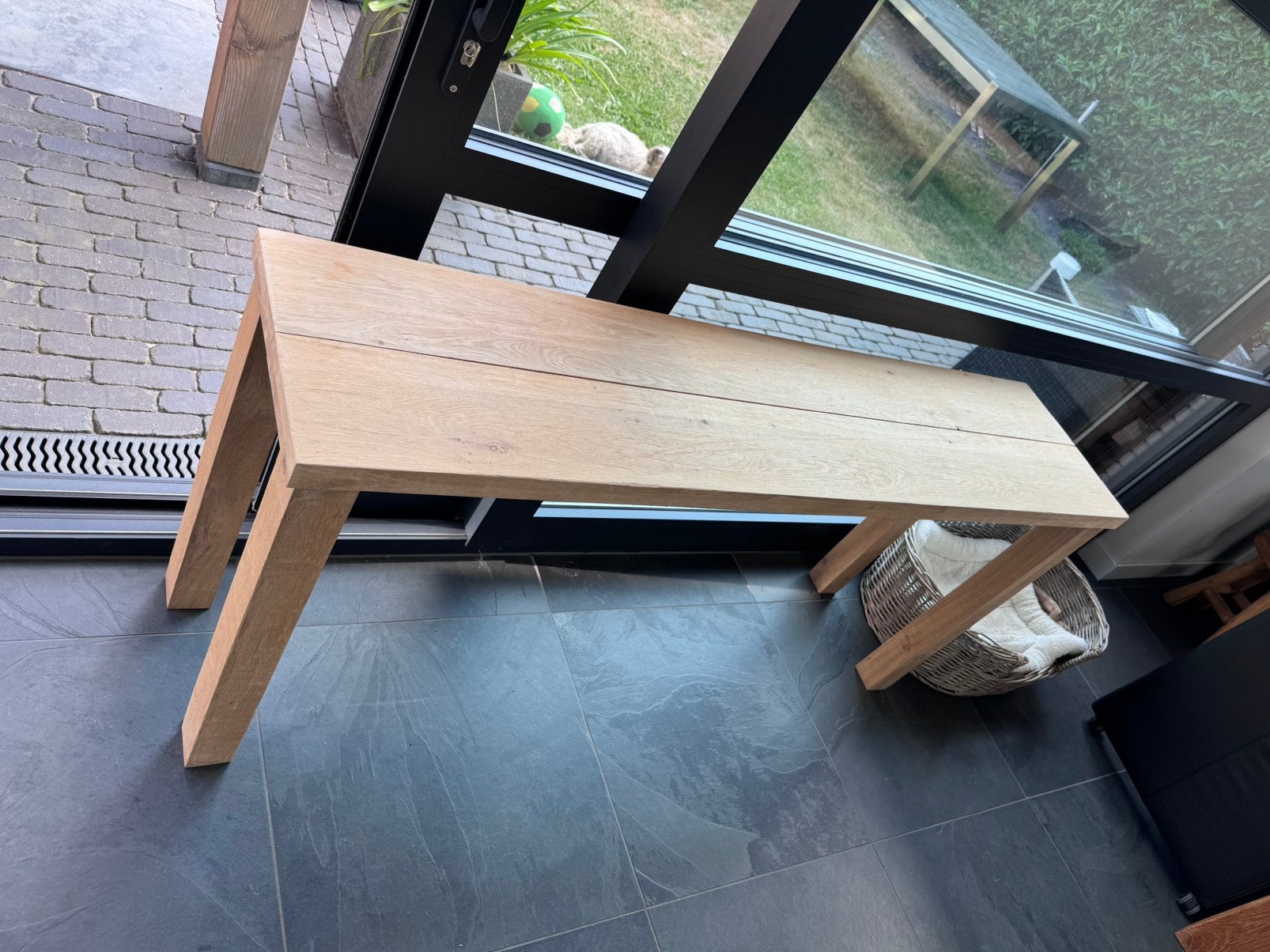 Nieuwe side table naturel eiken 165 x 75 x 38, Huis en Inrichting, Tafels | Eettafels, Ophalen, Minder dan 50 cm, Modern, cosy, klassiek, landelijk, ibiza, bohemian