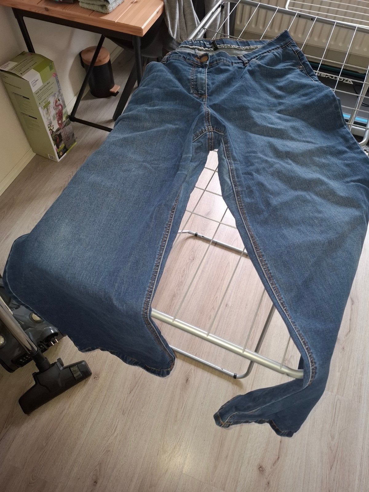 Donkerblauw gewassen denim ulla popken maat 50, Kleding | Dames, Grote Maten, Ophalen of Verzenden, Zo goed als nieuw, Blauw, Broek of Spijkerbroek