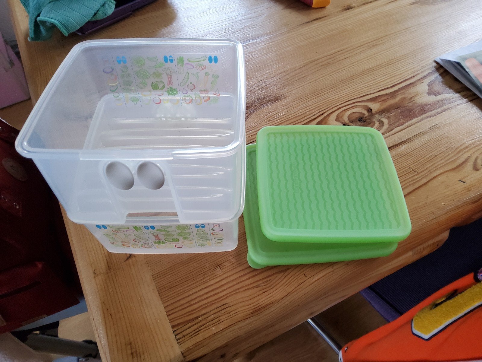 Tupperware koelkast bewaardoos 1 liter 2 stuks, Gebruikt, Overige kleuren, Bewaardoos, Met deksel